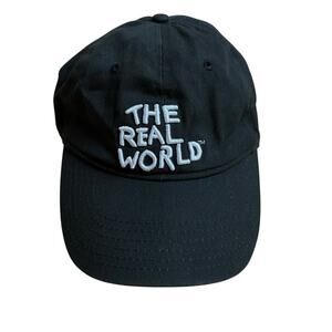 The Real World MTV Black Baseball Cap 90s Y2K Style